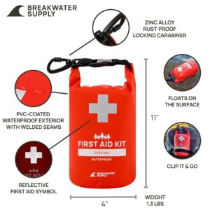 Breakwater Supply 25L Meanhigh Dry Bag Waterproof Backpack and Waterproof Survival First Aid Kit Bundle