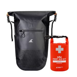 breakwater supply 25l meanhigh dry bag waterproof backpack and waterproof survival first aid kit bundle