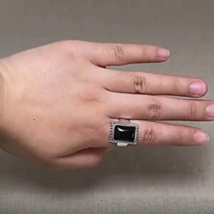 Lucifer Morningstar Ring 925 Sterling Silver, Black Onyx Turkish Ring for men and women (9)