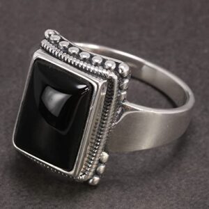 Lucifer Morningstar Ring 925 Sterling Silver, Black Onyx Turkish Ring for men and women (9)