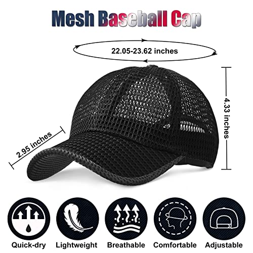 Foaincore Summer Mesh Baseball Cap for Men Adjustable Breathable Caps Women Men's Hat Quick Dry Hats Casual Trucker Hat (Elegant Colors)