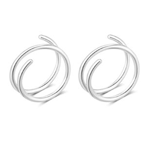 double hoop nose ring for single piercing, spiral nose ring, double nose hoops for women, 8mm 20g nostril piercing jewelry