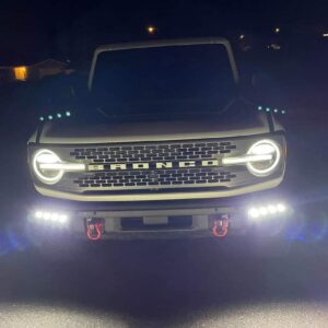 M&R Automotive LED Lights with Mounts and Hardware,Ultra-Bright 2021+ FORD BRONCO LED M&R MODULAR BUMPER FOG LIGHT KIT,Easy Install LED Light in 16000 LumenWhite and dual function AMBER DRL,BroncoTOP