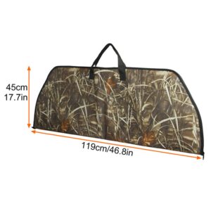 UNISTRENGH Bow Soft Case Multifunctional Outdoor Camouflage Hunting Bow Arrow Storage Bag for Compound Bow, Crossbow (Reed Camouflage, 46.85''L x 17.7''W (119 * 45 cm))