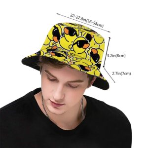 Funny Duck Bucket Hat Fisherman Hat Beach Travel Sun Hat Outdoor Cap for Unisex Men Women