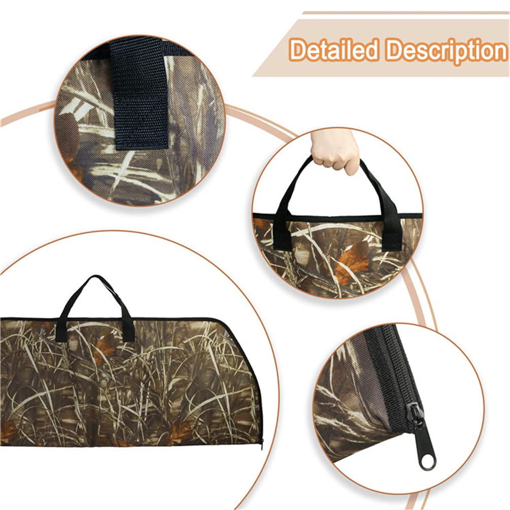 UNISTRENGH Bow Soft Case Multifunctional Outdoor Camouflage Hunting Bow Arrow Storage Bag for Compound Bow, Crossbow (Reed Camouflage, 46.85''L x 17.7''W (119 * 45 cm))