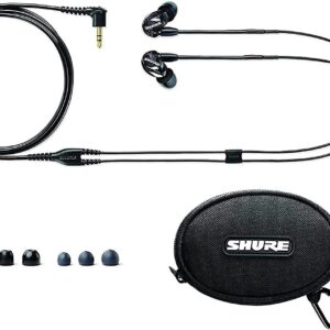 Shure SE215 PRO Wired Earbuds, Black (SE215-K) & RMCE-UNI Universal Communication Cable for Detachable SE Sound Isolating Earphones