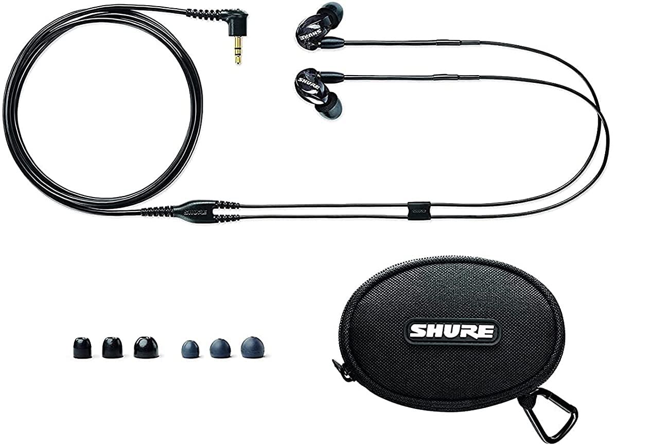 Shure SE215 PRO Wired Earbuds, Black (SE215-K) & RMCE-UNI Universal Communication Cable for Detachable SE Sound Isolating Earphones