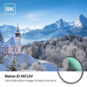 K&F Concept 62mm MC UV Protection Lens Filter Ultra-Slim 24-Layer Multi-Coated Waterproof UV Filter for Camera Lens (D Series)