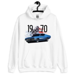 JG Infinite 1970 Torino GT Fastback Muscle Car Unisex Hoodie White