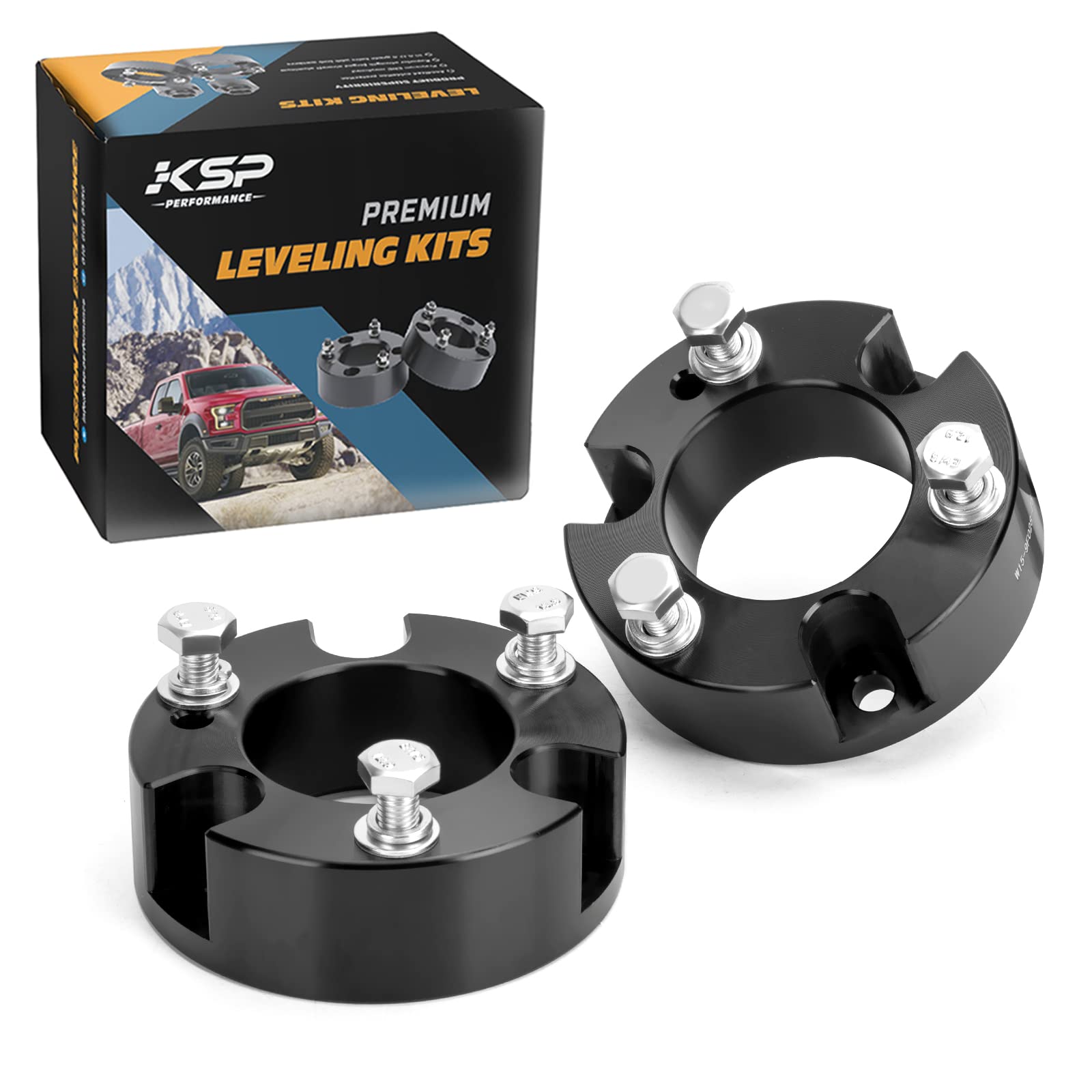 KSP Ranger Leveling Lift Kits, 2.5inch Front Strut Spacer Compatible with Ranger 2WD 4WD 2019-2022, Forged Aircraft Aluminum Suspension Level Kits Raise 2.5" on Pickup with 255/265/285 Tires