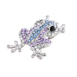 Guoshang Women Crystal Frog Brooch Pin Forg Rhinestone Lapel Pin for Coats Jackets Sweaters Accessories,Blue,1 Pc