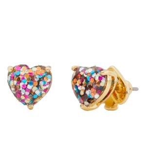 Kate Spade New York My Love Glitter Heart Studs, Multi Glitter, One Size