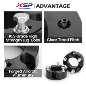 KSP Ranger Leveling Lift Kits, 2.5inch Front Strut Spacer Compatible with Ranger 2WD 4WD 2019-2022, Forged Aircraft Aluminum Suspension Level Kits Raise 2.5" on Pickup with 255/265/285 Tires