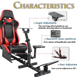 Anman G920 Racing Simulator Cockpit With Gaming Seat Fit for Logitech G25 G27 G920 G29, Thrustmaster Tx 458, T500 RS,PC, PS4 Adjustable Racing Simulator Mount Wheel Shifter Pedals NOT Included