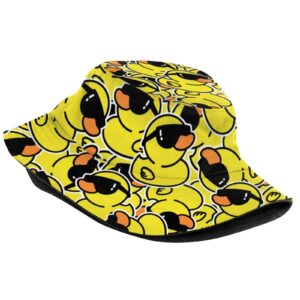 Funny Duck Bucket Hat Fisherman Hat Beach Travel Sun Hat Outdoor Cap for Unisex Men Women