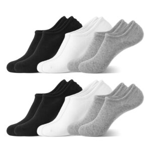 Lngwioo 6 Pairs No Show Socks Women & Men Arch Support Non Slip Invisible Low Cut Liner Socks (Multi)