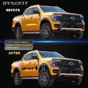 Dynofit 2.5 In Front Leveling Lift Kits for 2019+ Ford Ranger 2WD 4WD, Raise 2.5" Front Strut Spacer Suspension Leveling Kits Lift Spacers