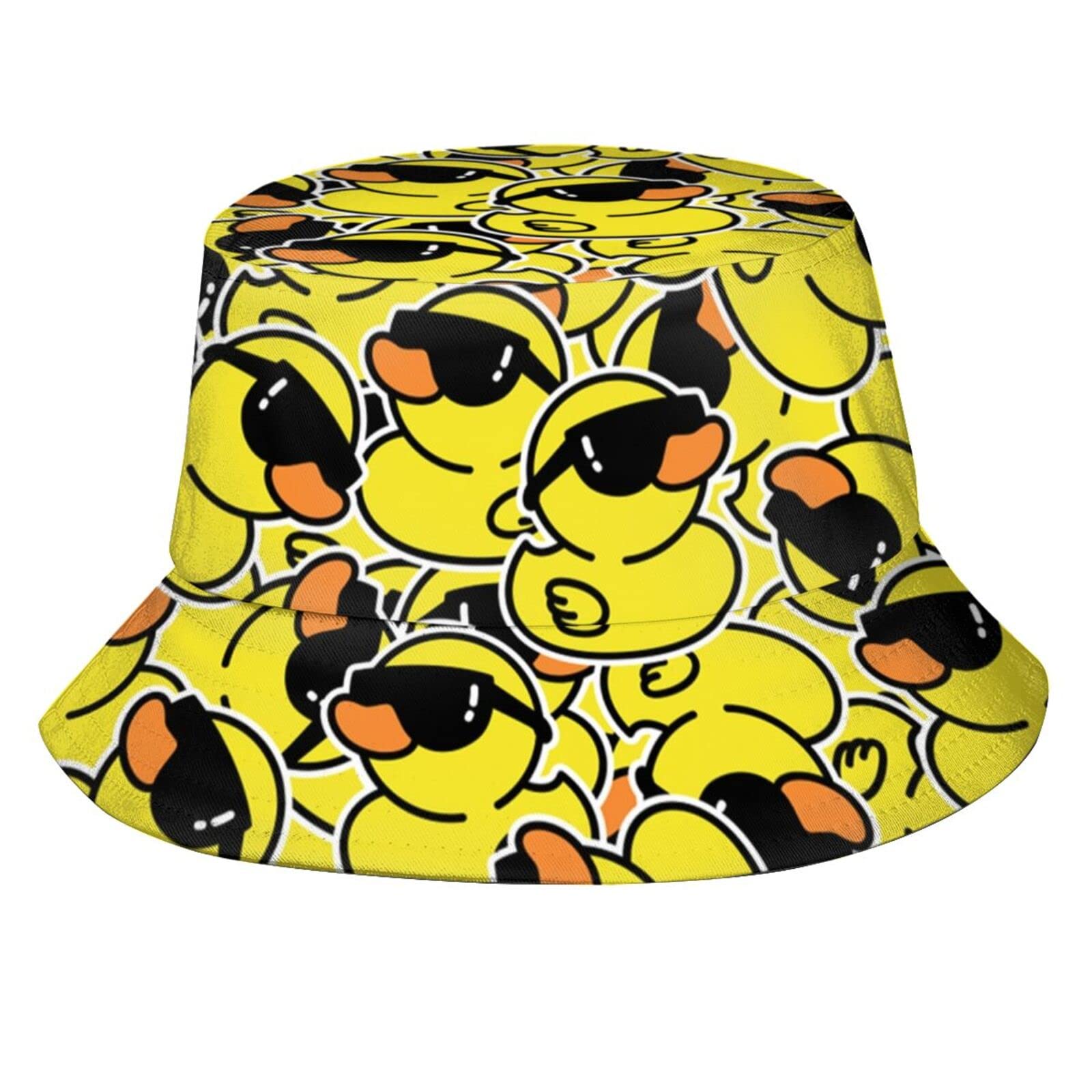 Funny Duck Bucket Hat Fisherman Hat Beach Travel Sun Hat Outdoor Cap for Unisex Men Women