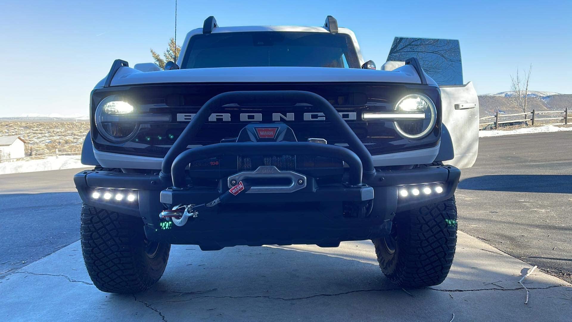 M&R Automotive LED Lights with Mounts and Hardware,Ultra-Bright 2021+ FORD BRONCO LED M&R MODULAR BUMPER FOG LIGHT KIT,Easy Install LED Light in 16000 LumenWhite and dual function AMBER DRL,BroncoTOP