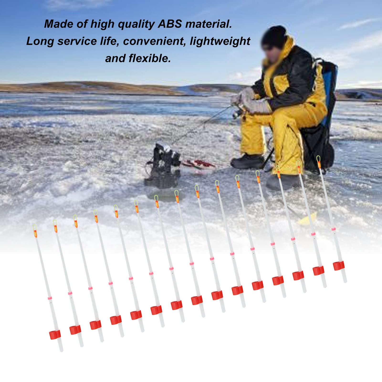 Extension Rods Fishing Tackle, 15pcs/Set Mini Winter Ice Fishing Rod Top Tip Fishing Parts for Fishing Rod(130mm)