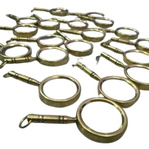 Lot Of 100 Pcs Nautical Golden Finish Marine Collectible Magnifying Key Ring Key-Chain Key Brass Chain Nautical Keyring Pendant Keychain Christmas Gift By MAA VAISHNO NAUTICAL