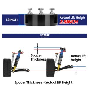 KSP Ranger Leveling Lift Kits, 2.5inch Front Strut Spacer Compatible with Ranger 2WD 4WD 2019-2022, Forged Aircraft Aluminum Suspension Level Kits Raise 2.5" on Pickup with 255/265/285 Tires