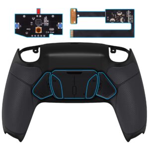 extremerate black rubberized grip programable rise4 remap kit for ps5 controller bdm 010 & bdm 020, upgrade board & redesigned back shell & 4 back buttons for ps5 controller - controller not included