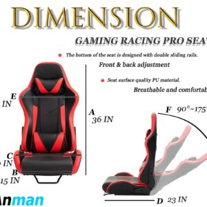 Anman G920 Racing Simulator Cockpit With Gaming Seat Fit for Logitech G25 G27 G920 G29, Thrustmaster Tx 458, T500 RS,PC, PS4 Adjustable Racing Simulator Mount Wheel Shifter Pedals NOT Included