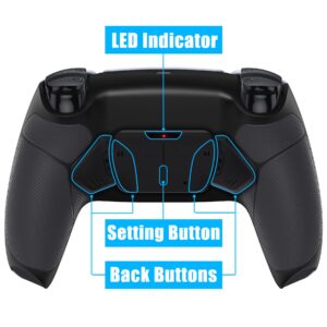 eXtremeRate Black Rubberized Grip Programable RISE4 Remap Kit for PS5 Controller BDM 010 & BDM 020, Upgrade Board & Redesigned Back Shell & 4 Back Buttons for PS5 Controller - Controller NOT Included