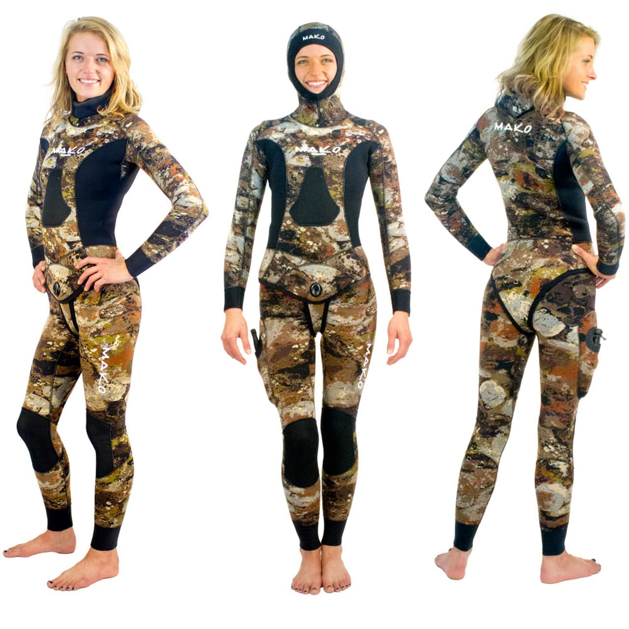 MAKO Spearguns Womens Spearfishing Wetsuit 3D Yamamoto Reef Camo 3mm 2 Piece (Medium)