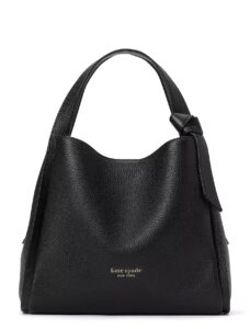 kate spade new york knott pebbled leather medium crossbody tote, black