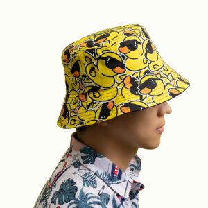 Funny Duck Bucket Hat Fisherman Hat Beach Travel Sun Hat Outdoor Cap for Unisex Men Women