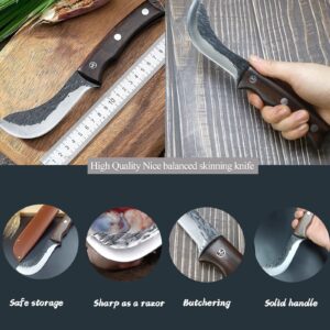 UMF Skinning Knife Deer Wide Skinning Knives Field Dress Knife with Sheath Fixed Blade Knives for Hunting Deer and Butchering