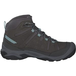 KEEN Women's Circadia Mid Height Comfortable Waterproof Hiking Boots, Steel Grey/Cloud Blue, 8.5