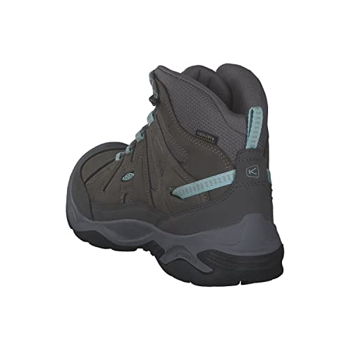 KEEN Women's Circadia Mid Height Comfortable Waterproof Hiking Boots, Steel Grey/Cloud Blue, 8.5