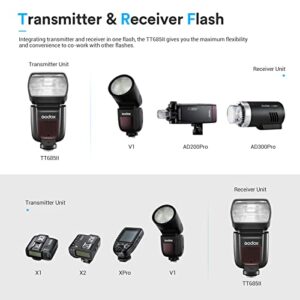 Godox TT685II-O TT685IIO Flash for Olympus, 2.4G Speedlight HSS 1/8000s Flash GN60, TCM Instant Conversion, Quick-Release Lock, TTL Flash Speedlite Compatible for Olympus Panasonic Cameras