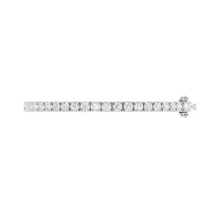 TwoBirch 18k White Gold Plated Tennis Bracelet 3MM with Round Moissanite (Sterling Silver, Size 7.5, 5.7 CT DEW)