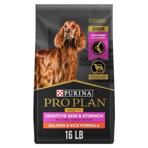 purina pro plan sensitive skin and stomach dry dog food senior adult 7 plus salmon and rice formula - 16 lb. bag