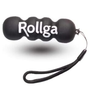 Rollga Micro Hand & Foot Roller for deep tissue massage and trigger point release, solid rubber, black color