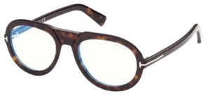 tom ford ft 5756-b blue filter dark havana/blue filter 53/20/145 women eyewear frame