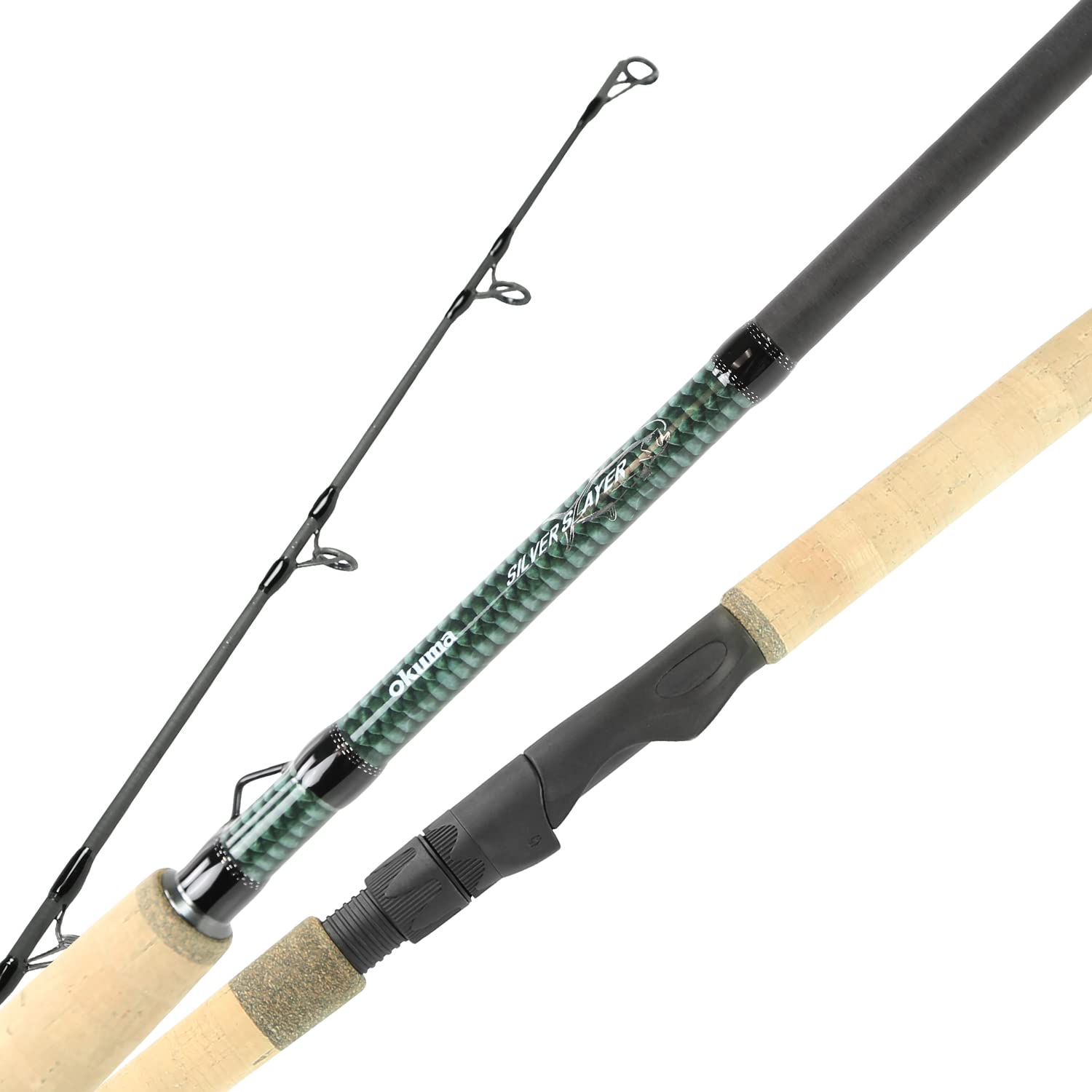 Okuma Fishing Tackle Okuma Silver Slayer Tarpon 24 Ton Carbon Blank UFRII Tip Durable Lightweight Rod, SLAY-S-701H-FG, Black, 7' H