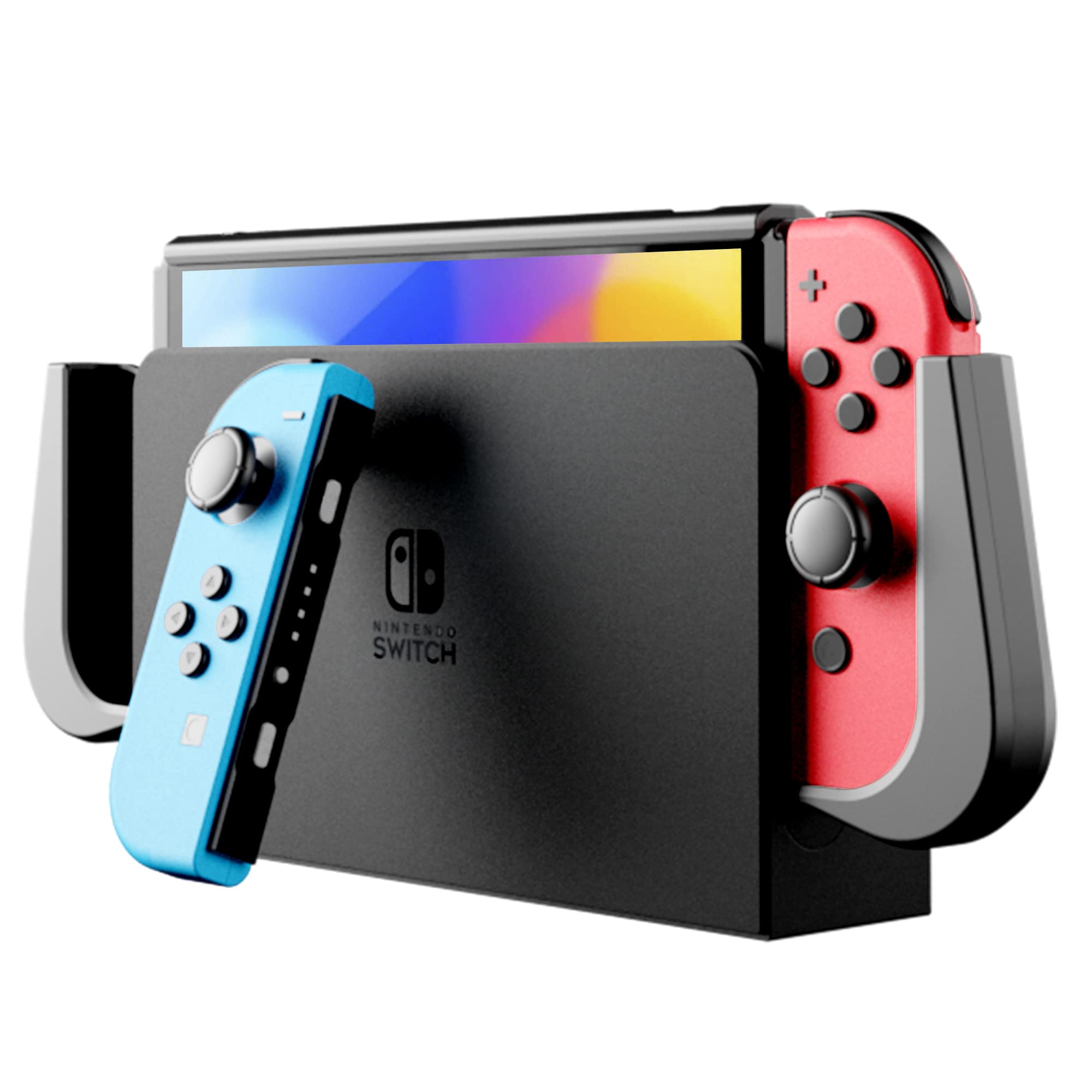 pzoz Dockable Case for Nintendo Switch OLED 2021, Ergonomic TPU Grip and PC Protective Cover Ultra-Thin Carrying Case Compatible with Nintendo Switch OLED 7 inch Console and Joy-Con Controller