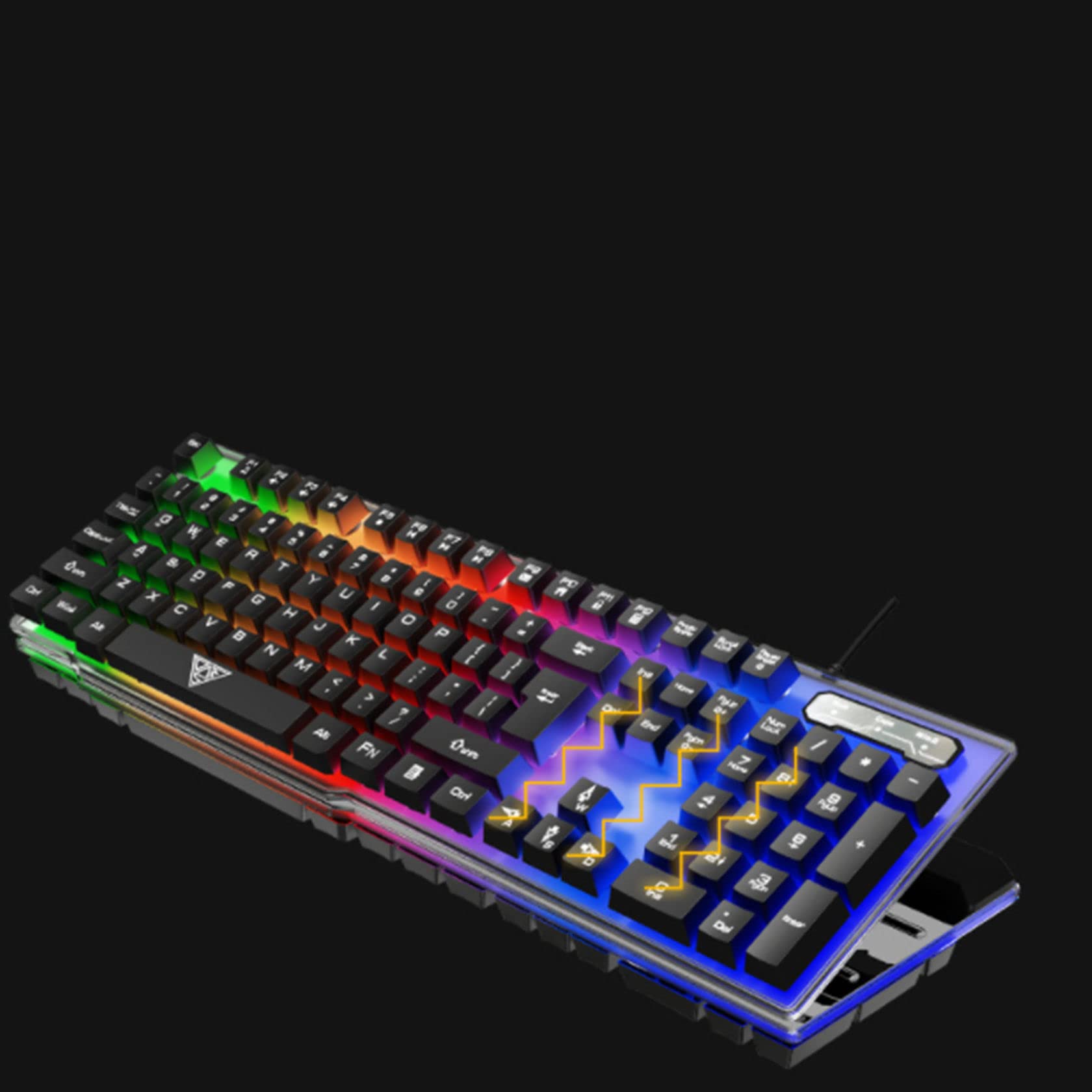 ZHAOXIAN Mechanical Keyboard and Mouse, Wired Gaming Keyboard Blue Switch 104 Keys Rainbow Backlit Keyboard and Wired Mouse 3200 DPI for PC Computer Gamer