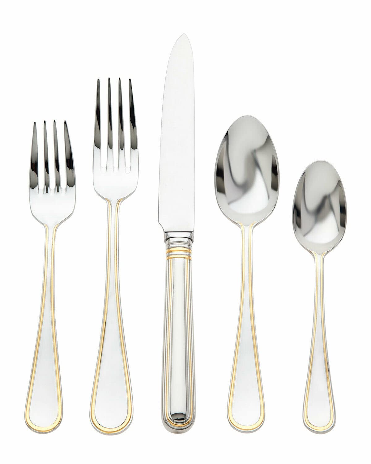 Ascot Gold by Ricci Stainless Steel Flatware Set for 4 Service 20 Pieces - New