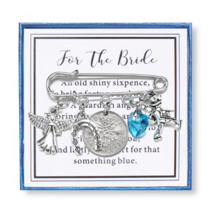 Bride Gifts for Her Bride Pin Something Blue for Bride Gift Lucky Sixpence Bridal Kilt Pin on Wedding Bachelorette Bridal Shower Gifts for Bride from Maid of Honor Sister Mom to Daughter Bride Gift