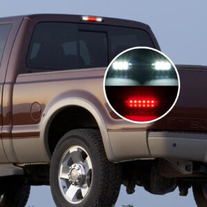 Cxdar Third 3rd Brake Light LED for 1999-2016 Ford F250 F350 F450 F550 Super Duty, High Mount Rear Brake Lights Assembly for 99-16 F-250 F-350 F-450 F-550, 1993-2011 Ford Ranger Cab Cargo Stop Light