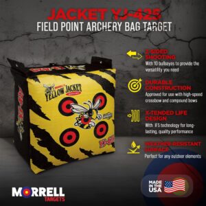 Morrell Outdoor Field Point Archery Target with Range Practice Shooting, 30 Inch Bag, and Target Stand, Yellow