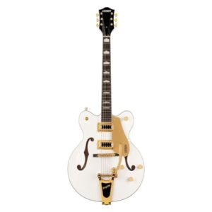 gretsch g5422tg electromatic 6-string right-handed classic double-cut hollowbody electric guitar with bigsby, laurel fingerboard and maple neck (snowcrest white)