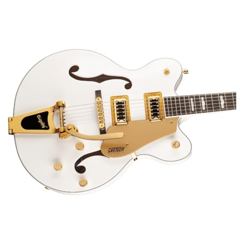 Gretsch G5422TG Electromatic 6-String Right-Handed Classic Double-Cut Hollowbody Electric Guitar with Bigsby, Laurel Fingerboard and Maple Neck (Snowcrest White)